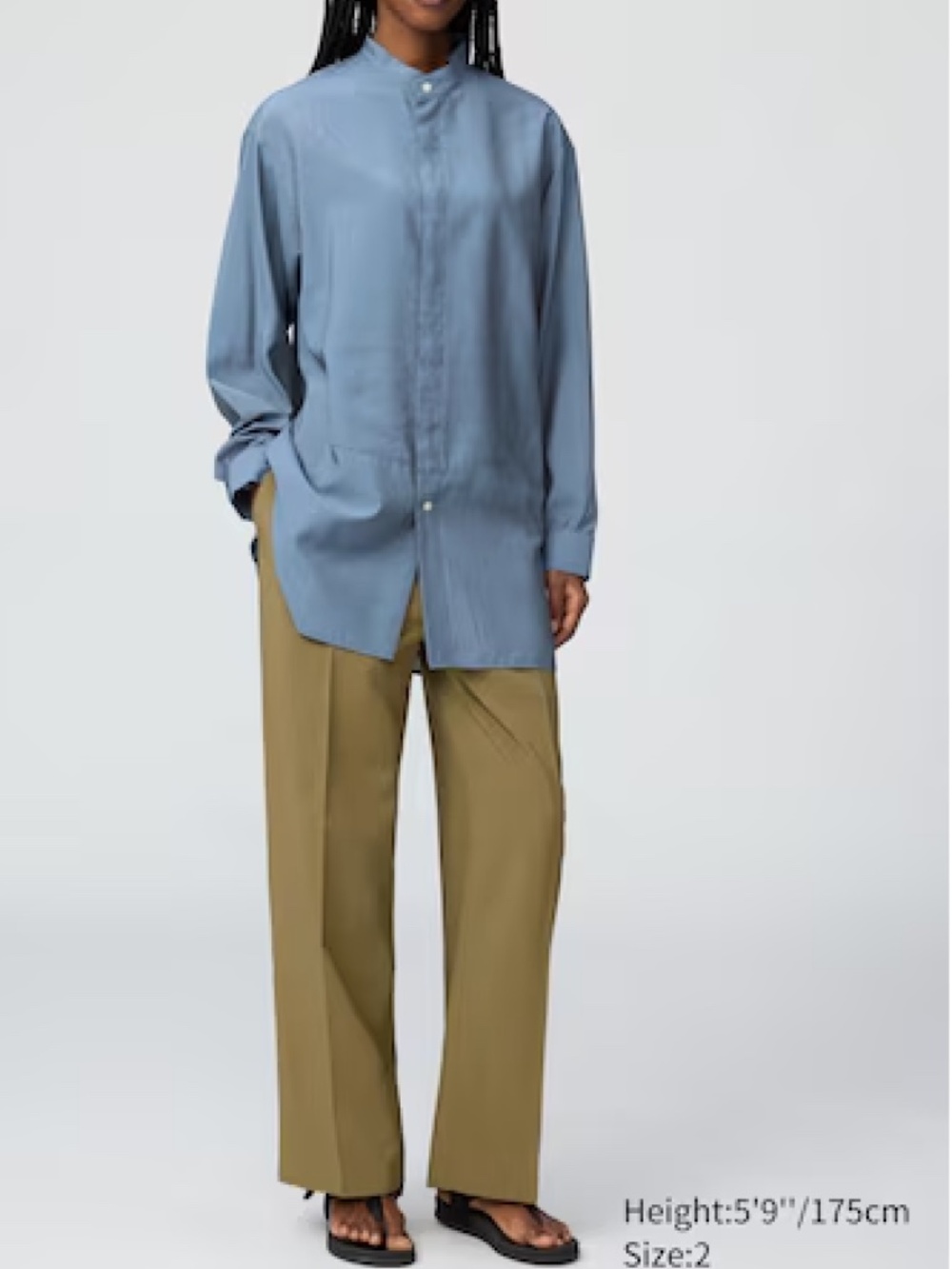Uniqlo high rise straight pants in olive - ALTERED to 28.5 inches